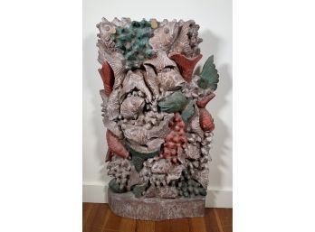 Carved and painted wooden sculpture,