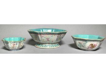 Set of three ceramic nesting bowl,