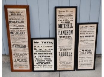 Four framed Broadside advertising 3acfbc