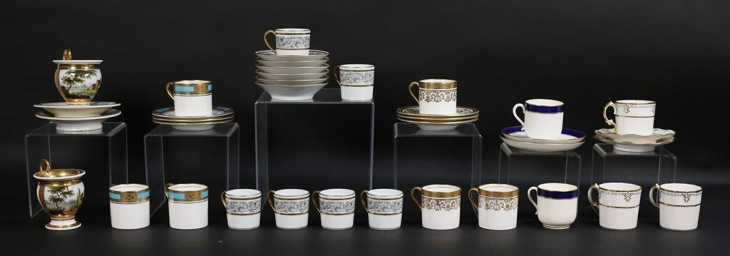 18 PORCELAIN DEMITASSE CUPS & SAUCERSLot