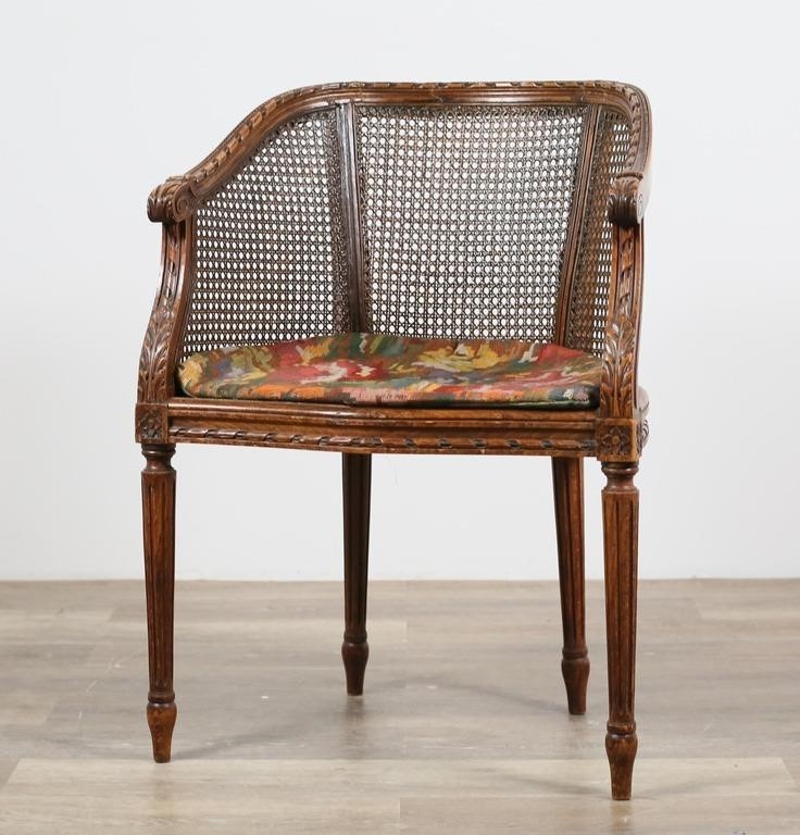 LOUIS XVI STYLE CANED ARMCHAIRLouis