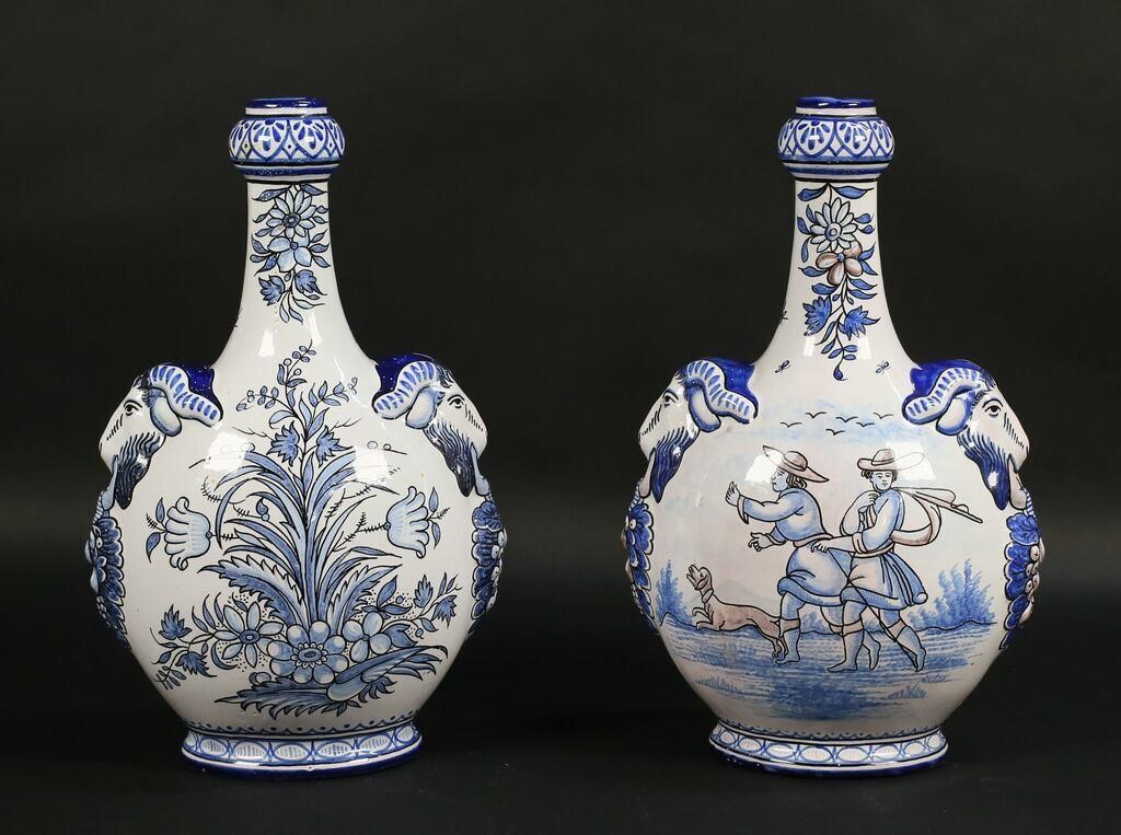 PAIR OF A. MONTAGNON FRENCH FAIENCE