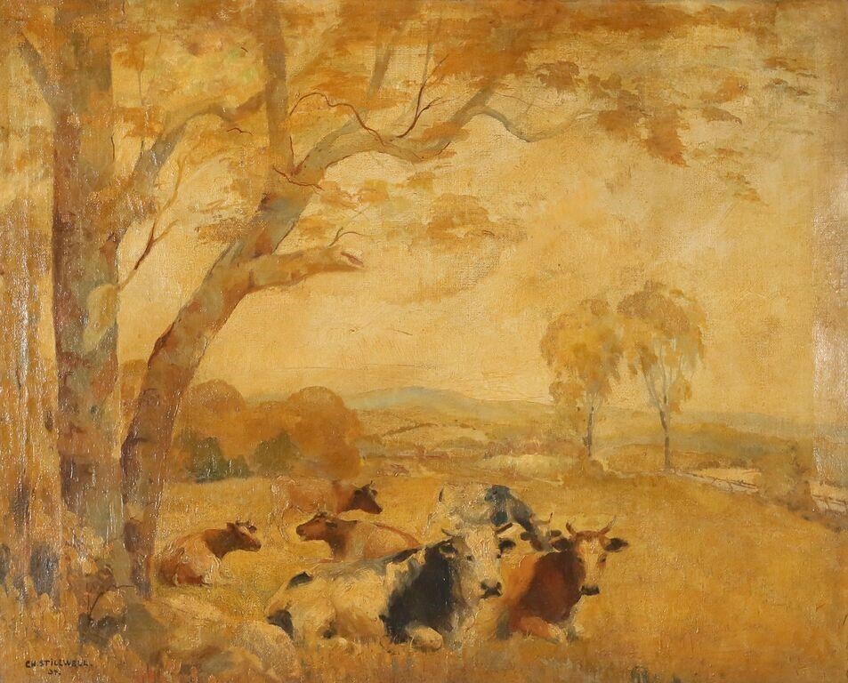 CHARLES STILLWELL OIL ON CANVAS PASTORAL