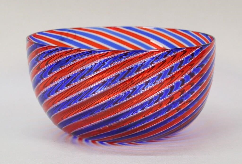 VENINI MURANO SWIRL ART GLASS BOWLVenini 3ad0b8