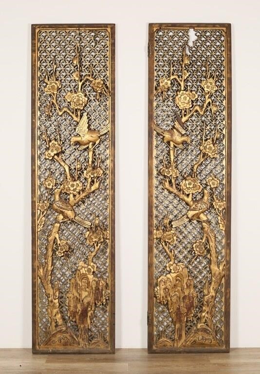 2 PANEL CARVED CHINESE SCREEN2 3ad10b