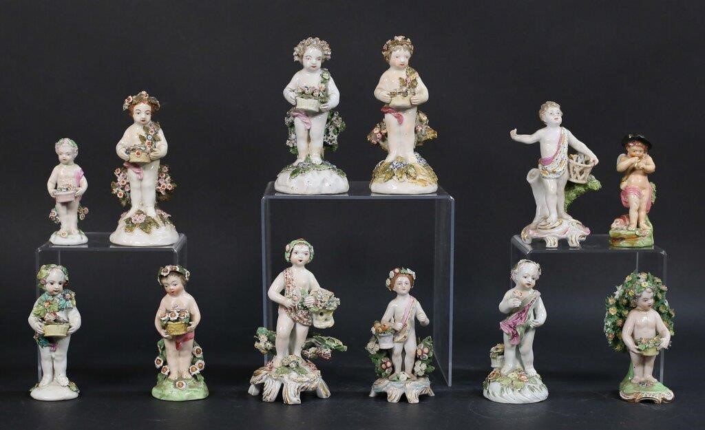 LOT OF PORCELAIN CHERUBS & CUPIDSLot