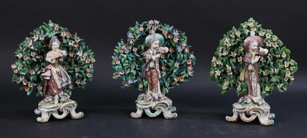 3 BOW PORCELAIN BOCAGE FIGURESPair 3ad1a2