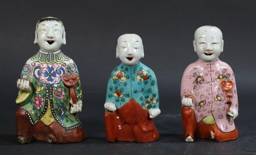 3 CHINESE PORCELAIN HO HO BOYS3