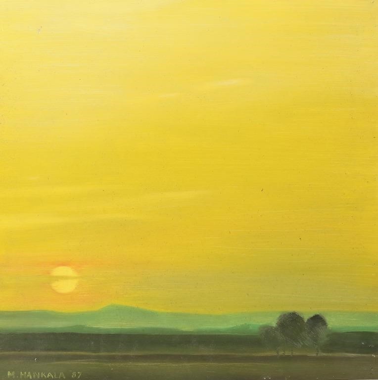 S M HANKALA OIL ON BOARD SUNSET 3ad1dc