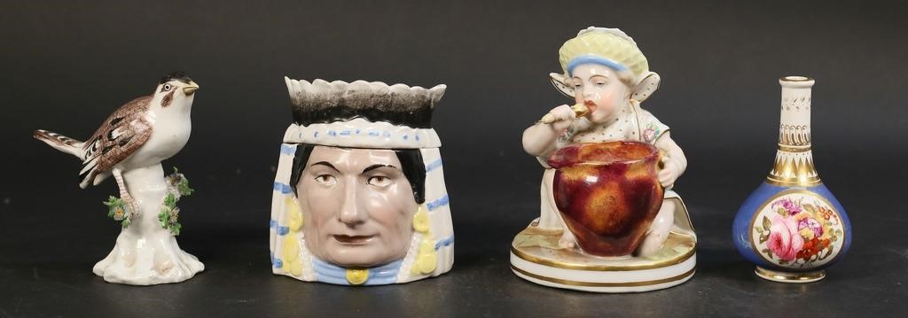 4 PIECE PORCELAIN LOT DERBY, SAMSON,