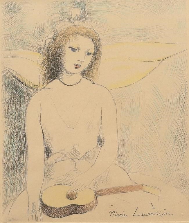 MARIE LAURENCIN ETCHING GIRL WITH