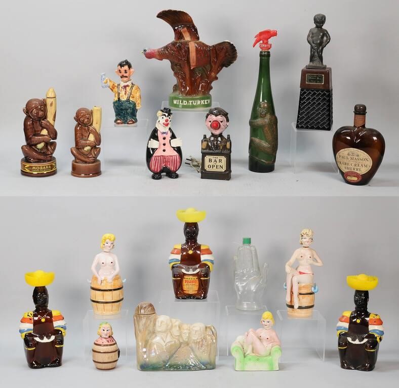 LOT OF LIQUOR BOTTLES & DECANTERSLot