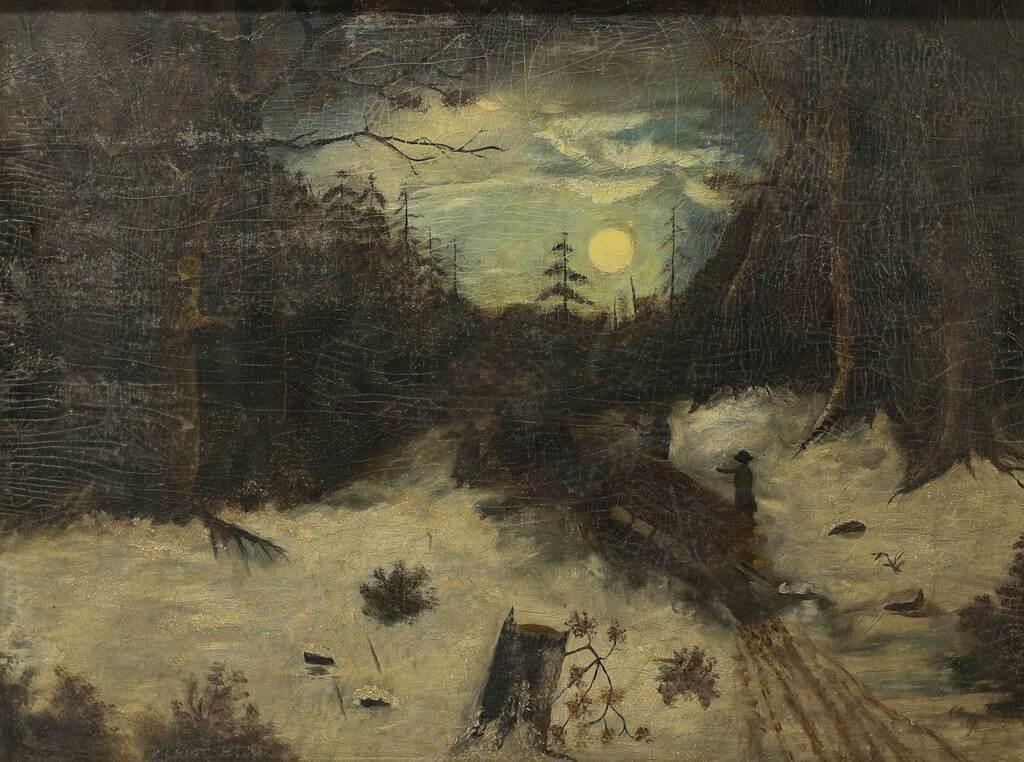 OIL ON BOARD WINTER SCENEOil on 3ad260