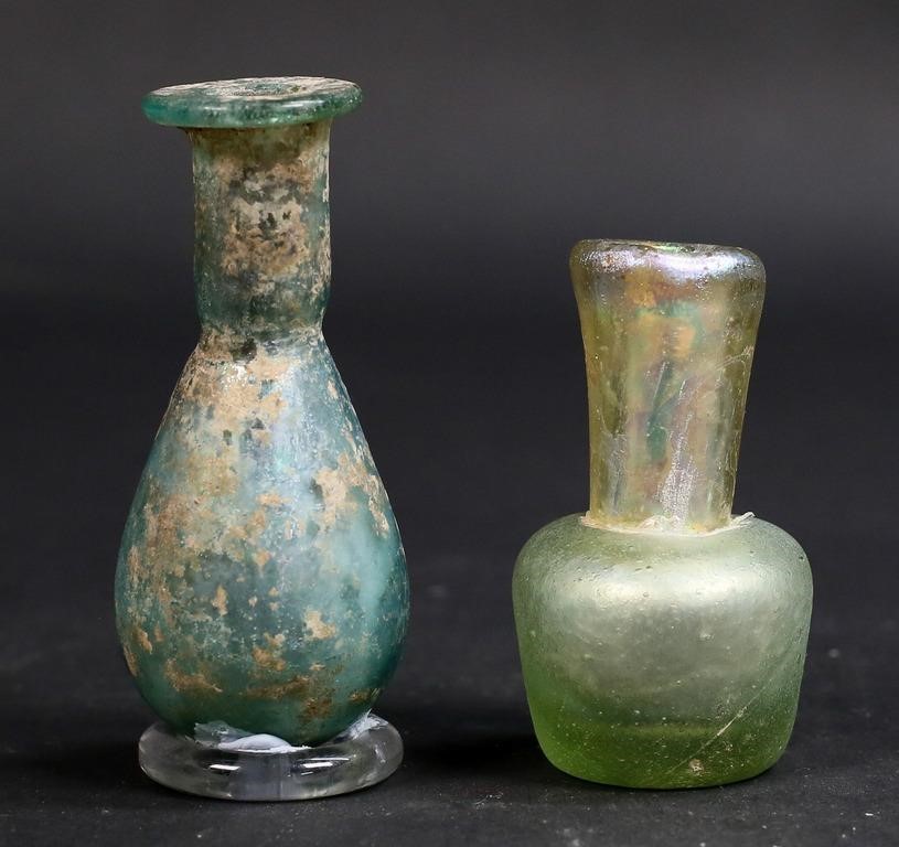 2 ROMAN GLASS UNGUENTARIUM2 Roman