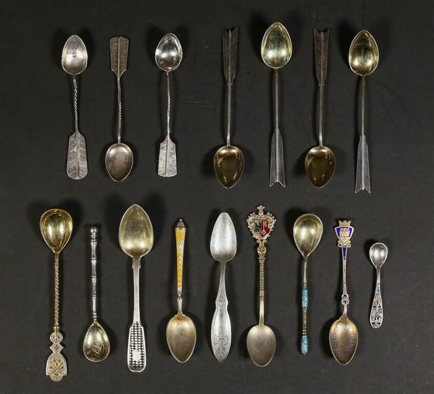 COLLECTION OF CONTINENTAL SILVER SPOONSCollection