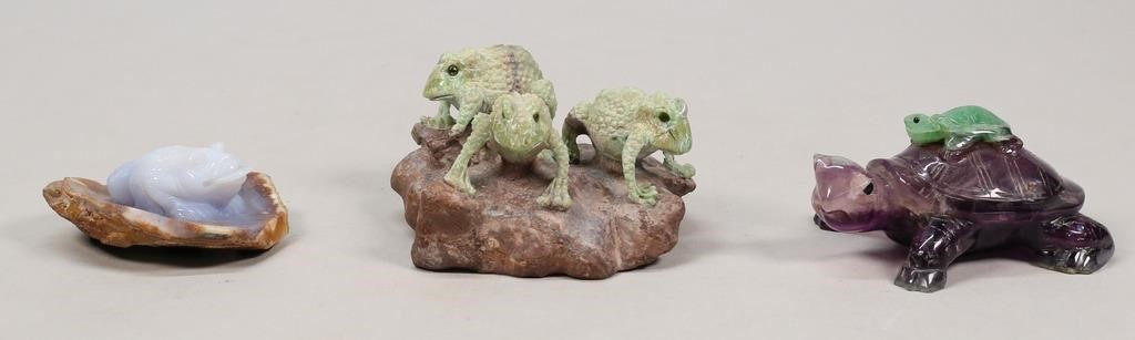 3 CARVED MINERAL ANIMAL FIGURES3