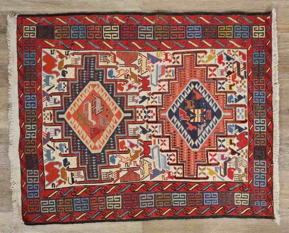 CAUCASIAN ANIMAL MOTIF RUGCaucasian