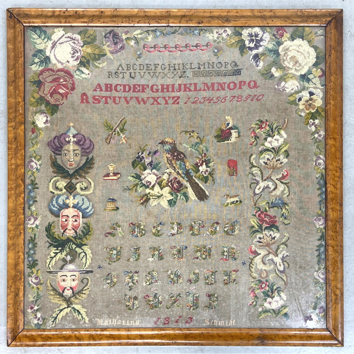 Fancy 1813 Needlework Sampler  3ad4d9