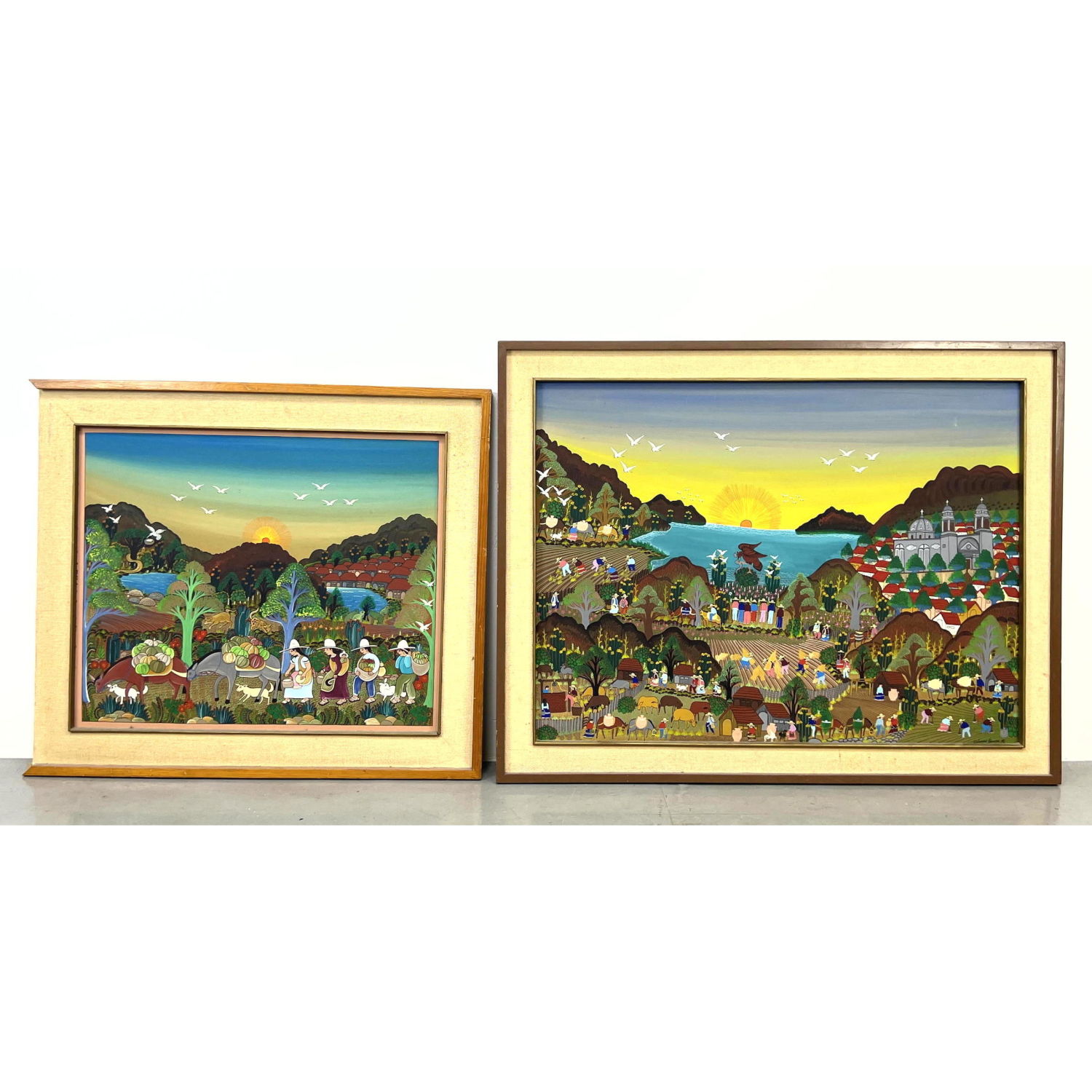 2pcs Folk Art Paintings. Salomon