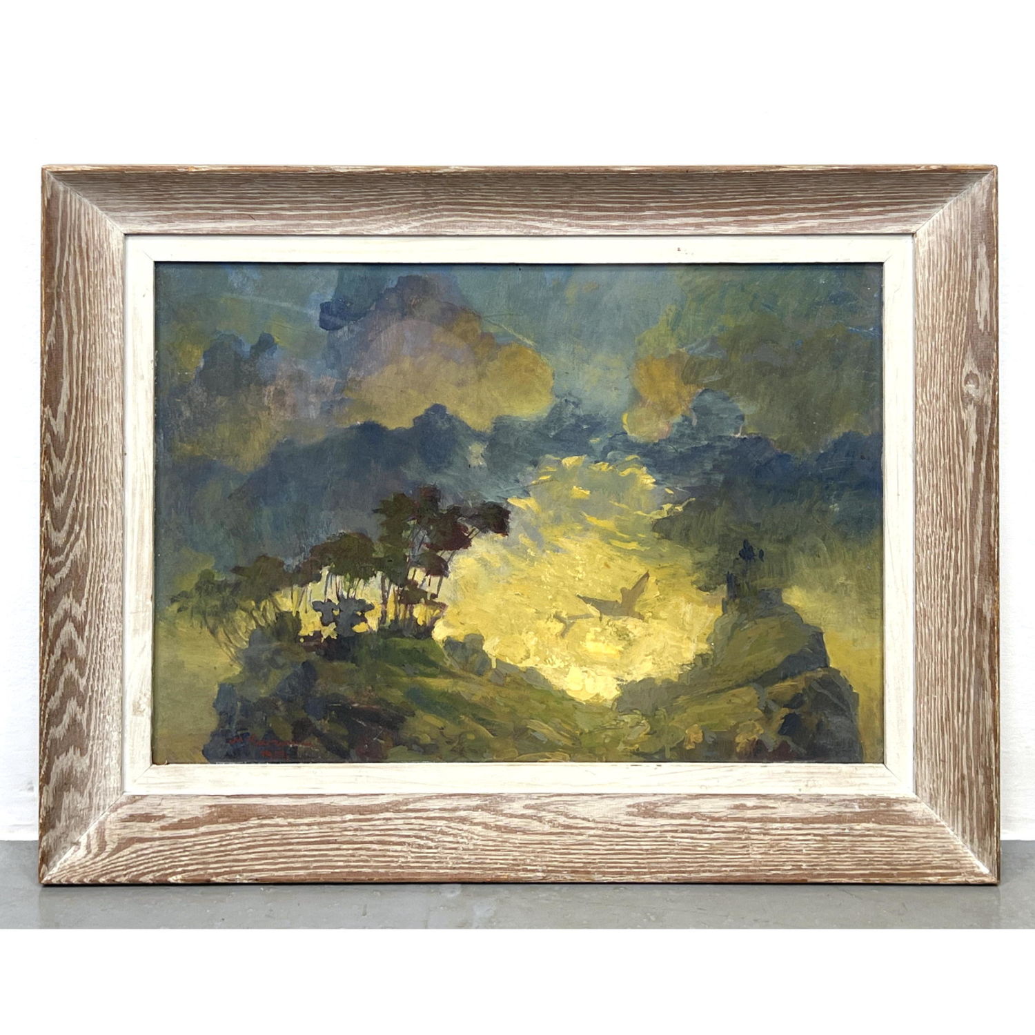 Signed Landscape painting Moody 3ad4dd