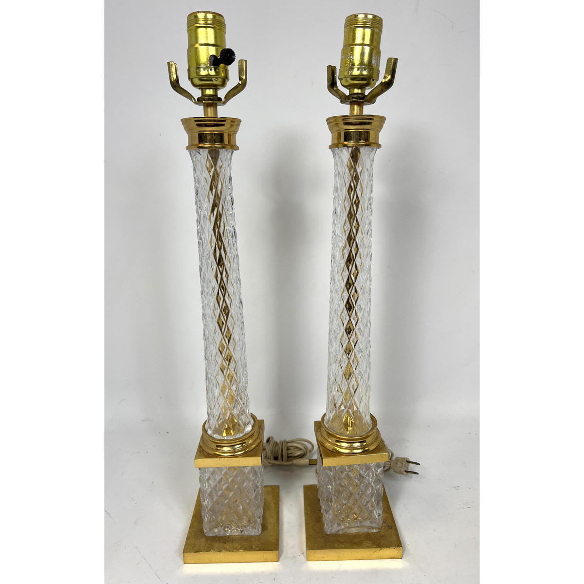Pr Crystal and Brass Column Form 3ad4ea