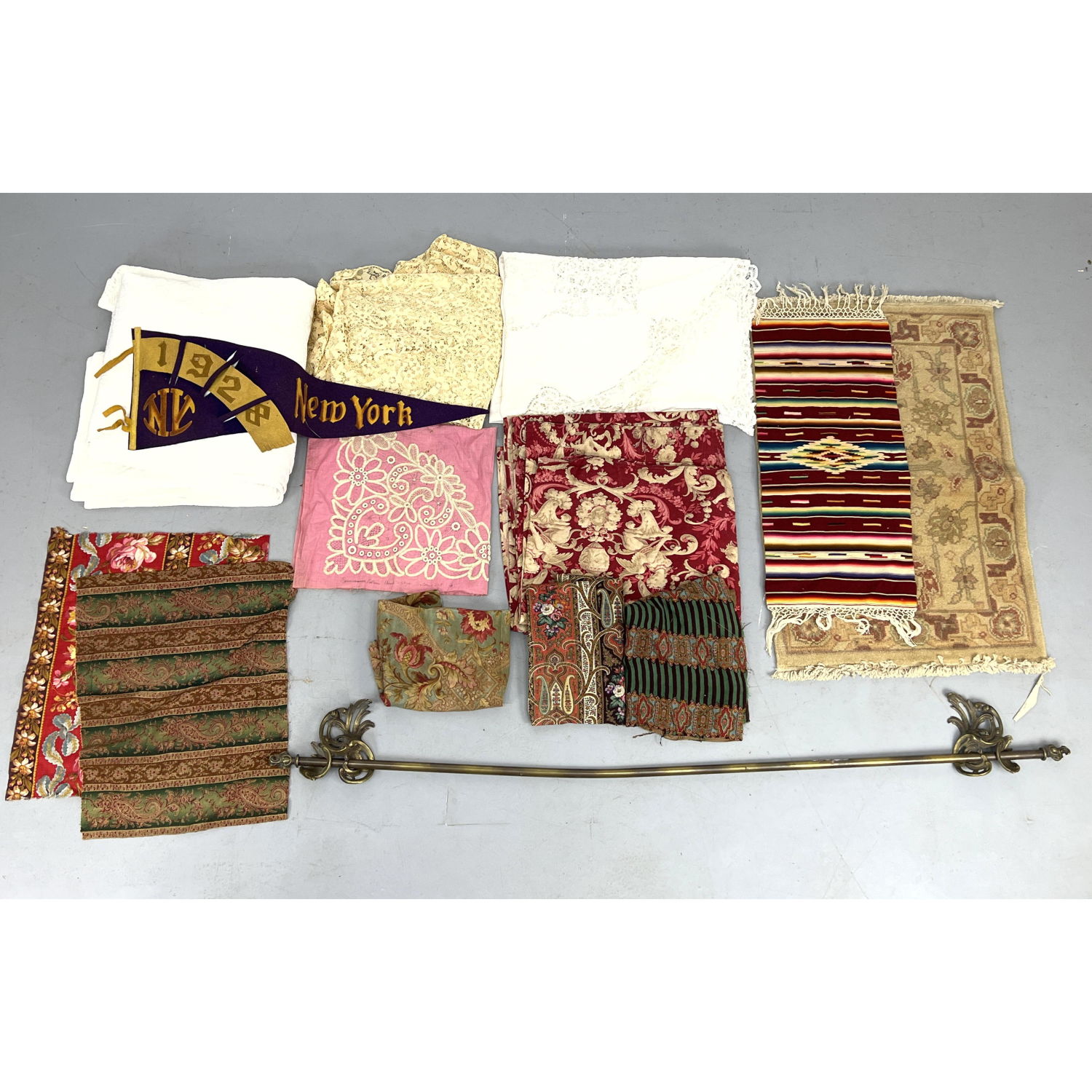 Misc. group of antique textiles,