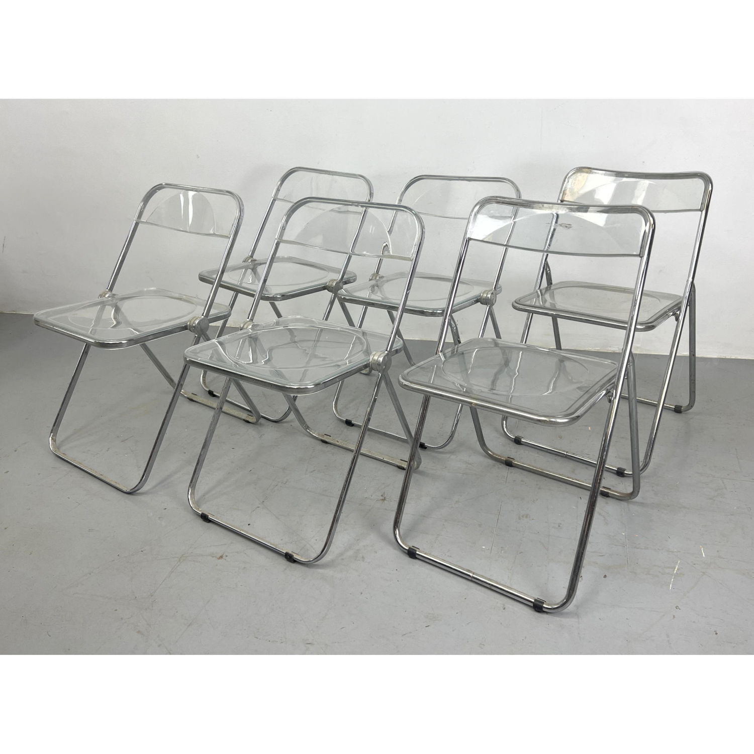 Set 6 Lucite Folding Chairs Anonima 3ad540