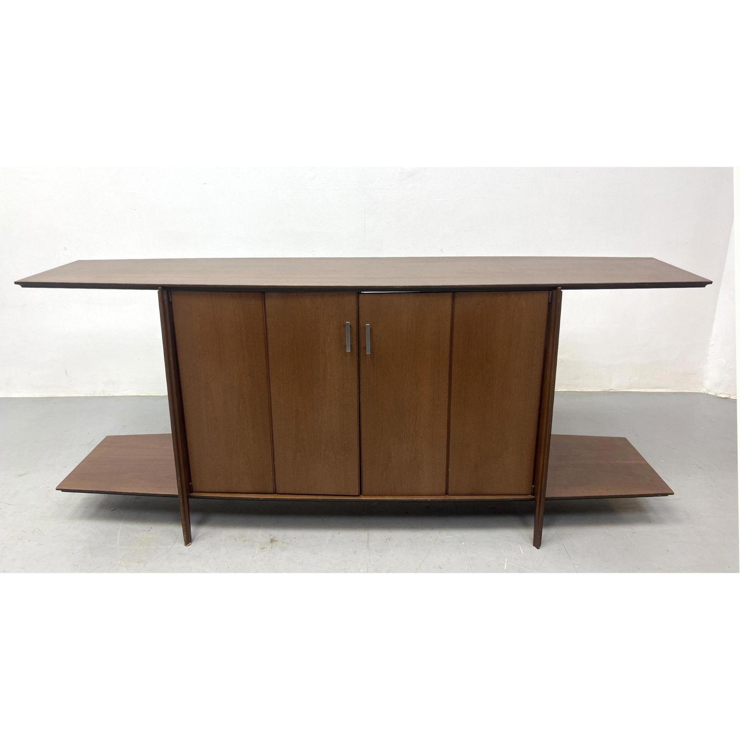 American Modern Walnut Stereo Console 3ad552