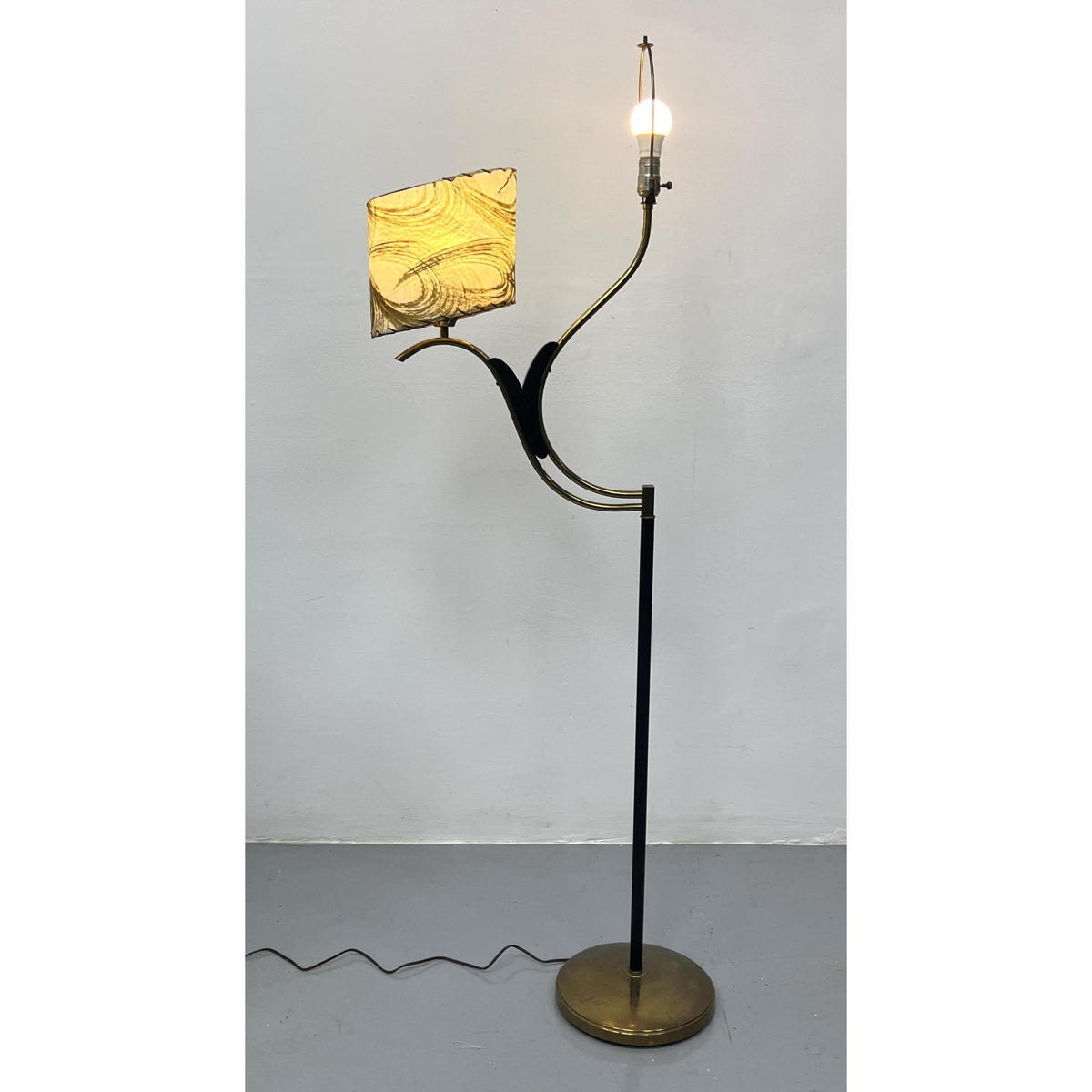 Modernist Floor Lamp Brass Tone 3ad5e7