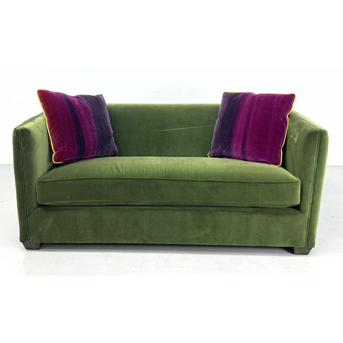 Green Velvet Modernist Love Seat.