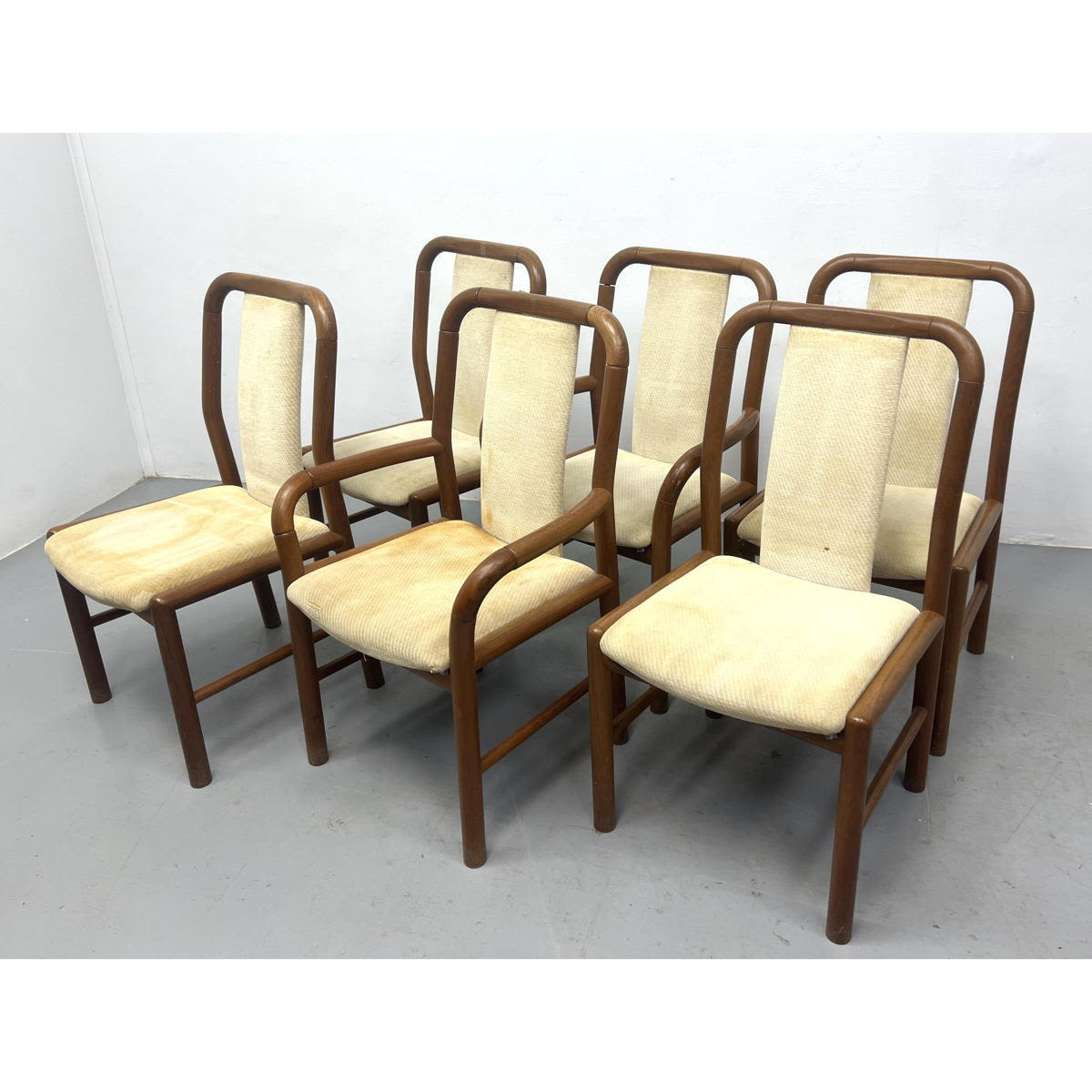 6 Teak Dining Chairs 4 Side Chairs 3ad679