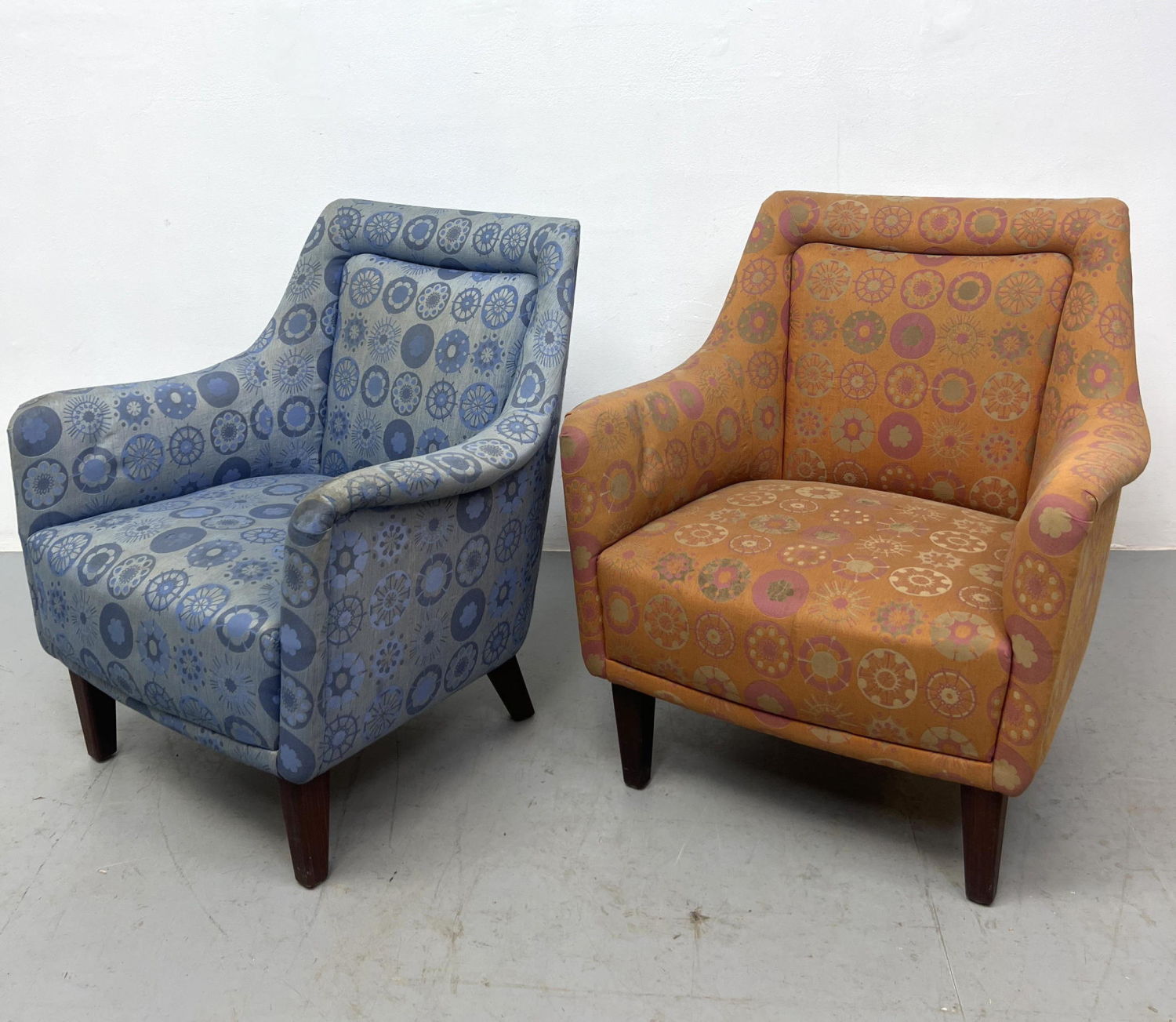 Pair Italian Style Lounge Chairs.