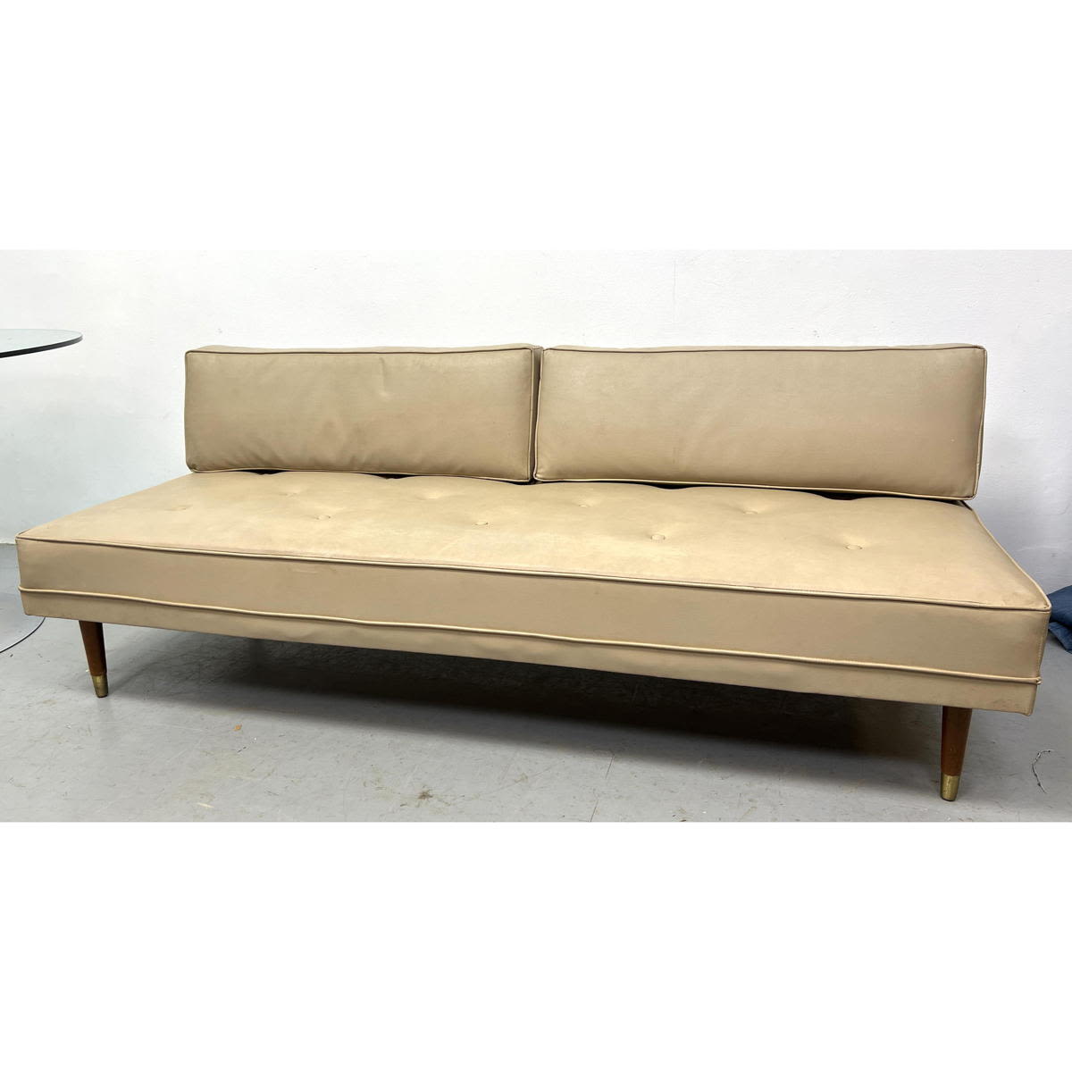 Modern Day Bed Sofa. Wood Plank Back