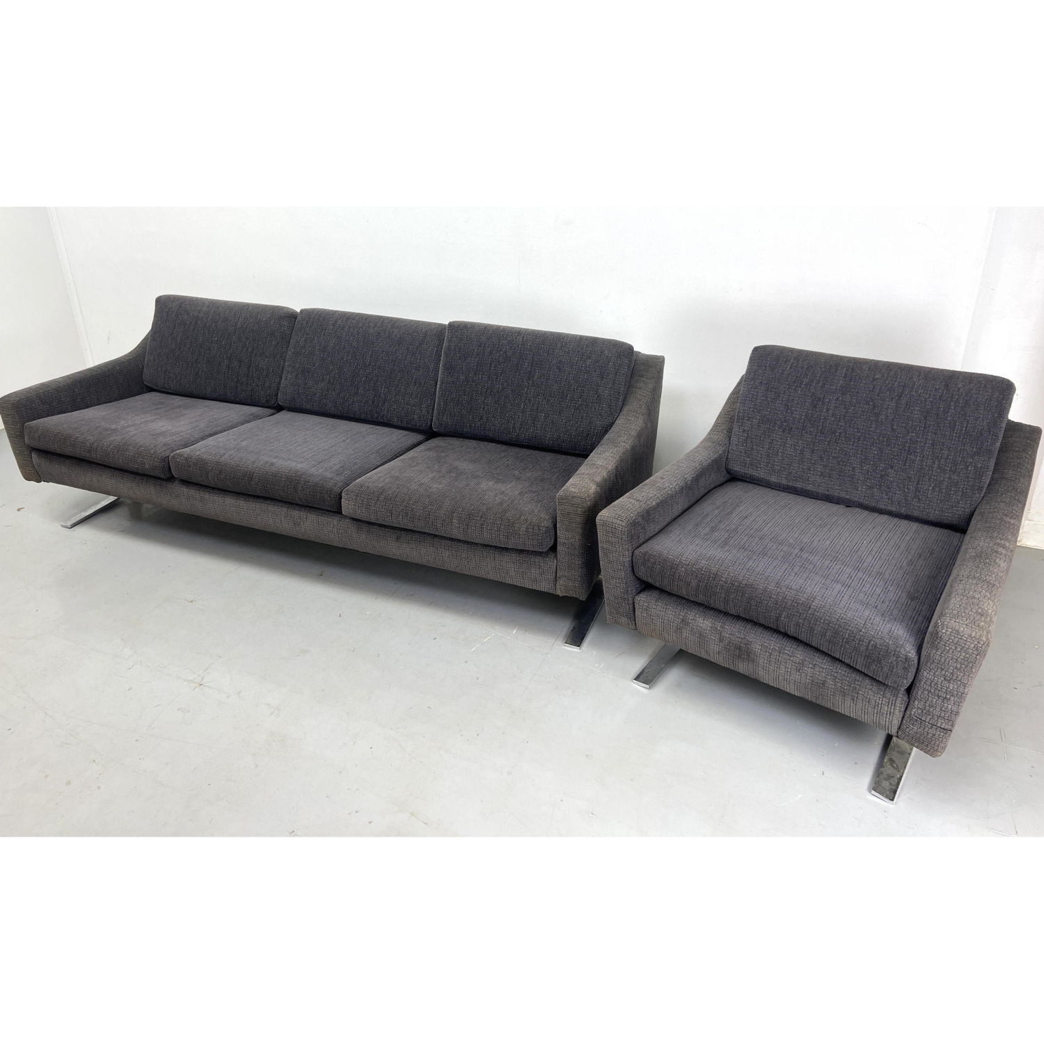 2pc Milo Baughman style Sofa, Lounge