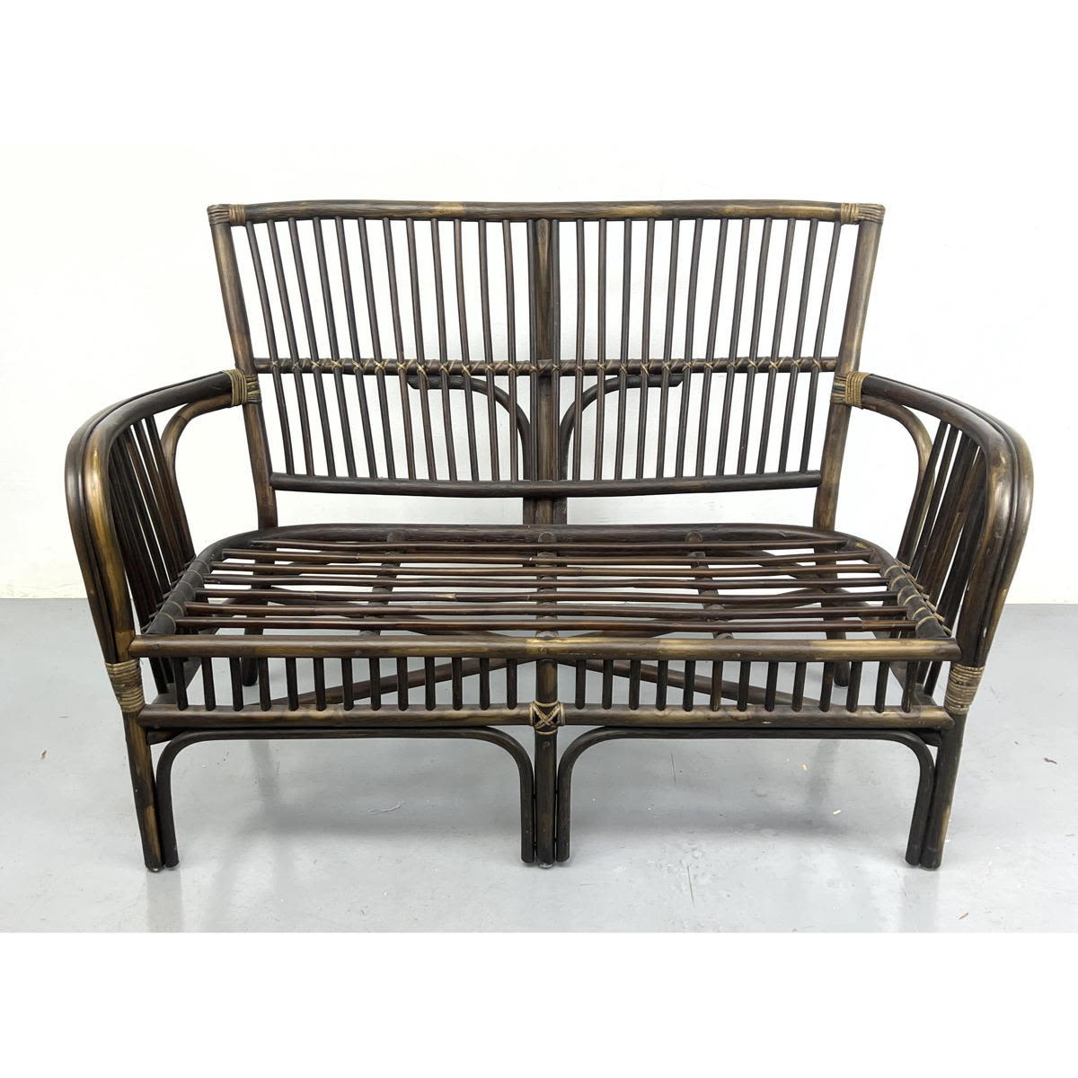 Rattan Vintage Love Seat Couch  3ad6ac