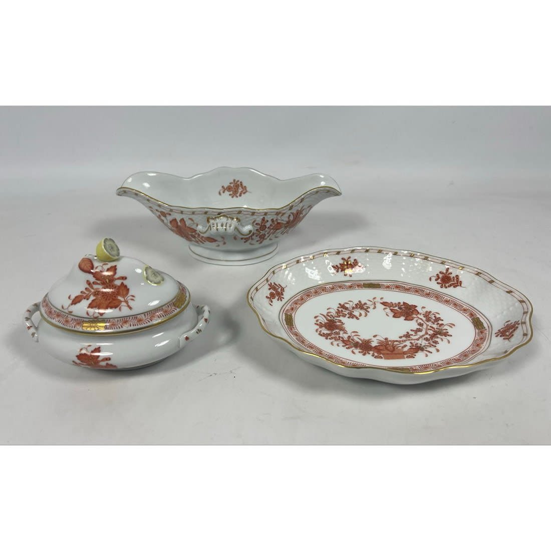 3pc HEREND Hungary Porcelain Table 3ad6ba
