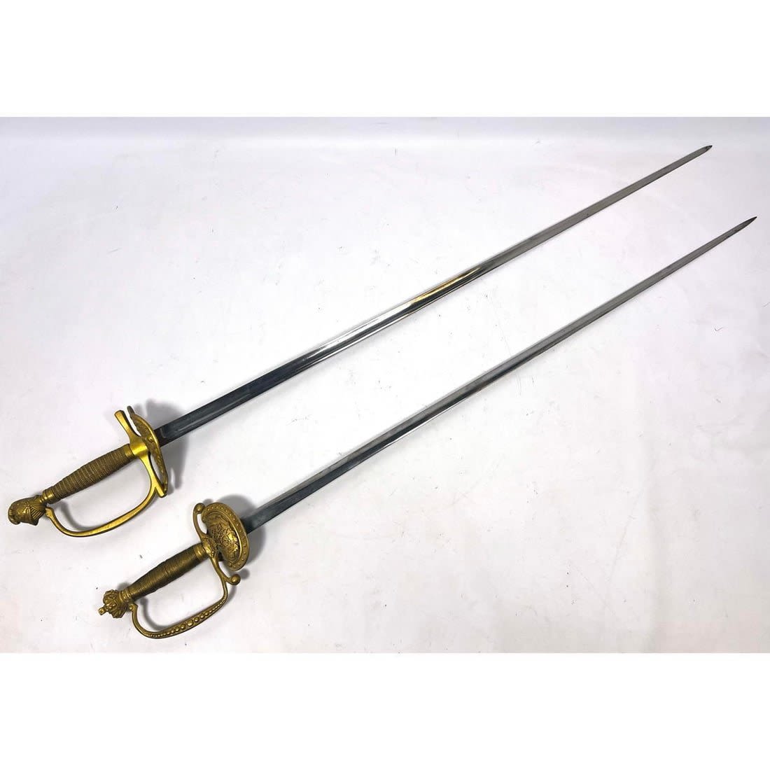 Two Vintage Swords. Brass Hilts.