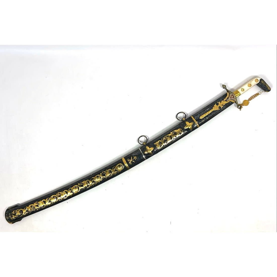 Decorative dress sword and sheath. Inlaid