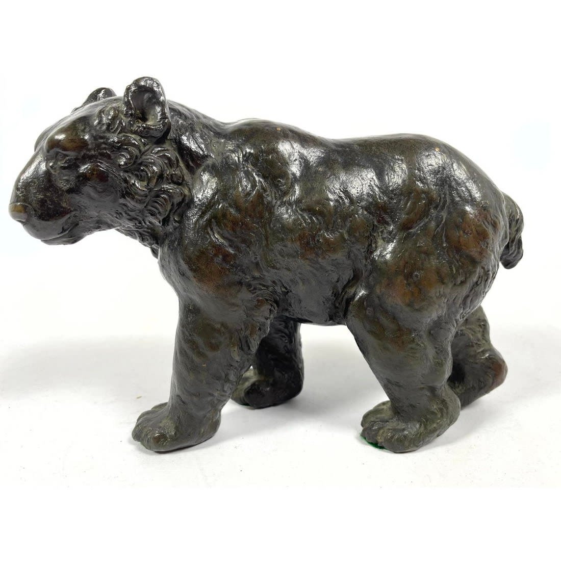 Bronze Figural Standing Bear Sculpture.