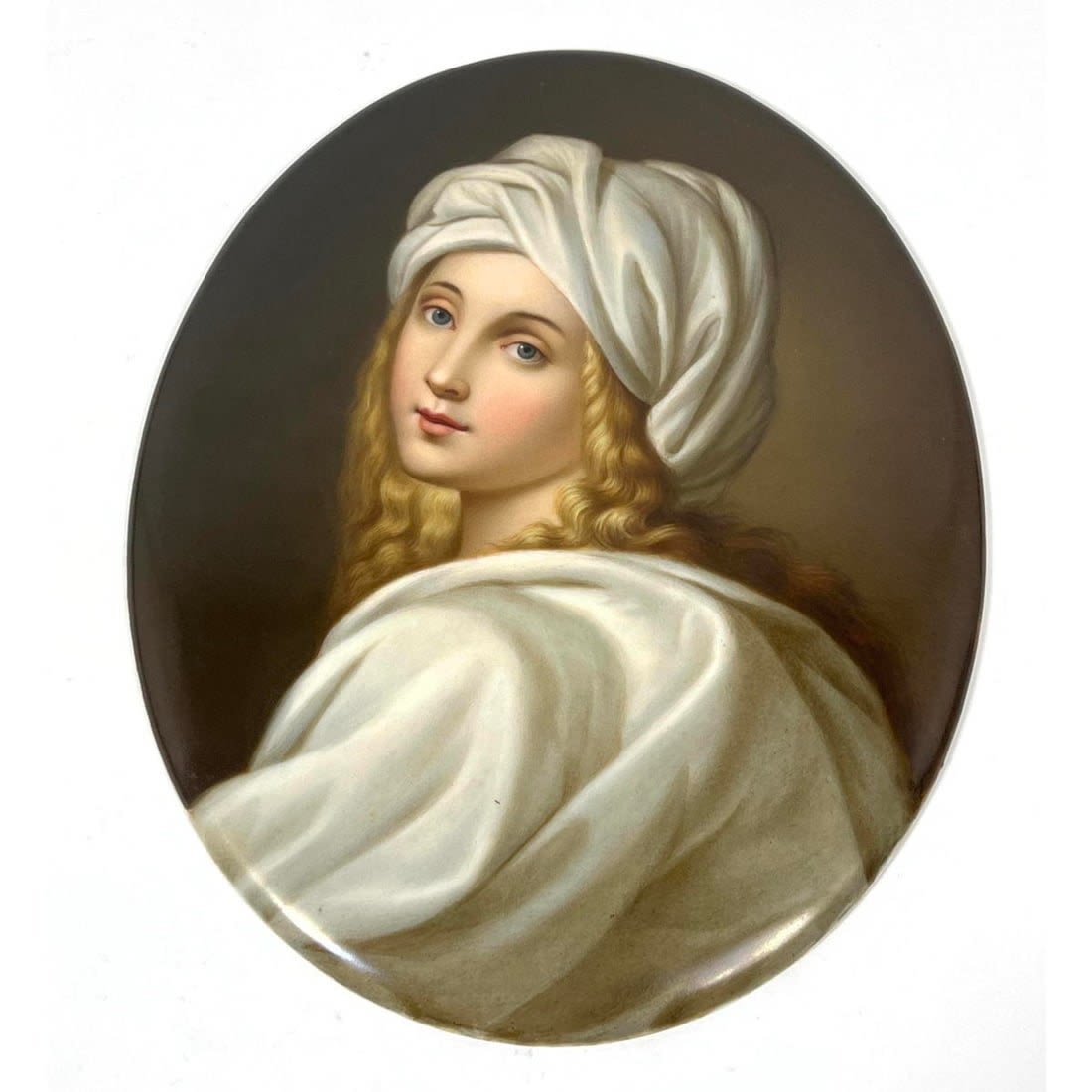 KPM Plaque portrait of blond woman