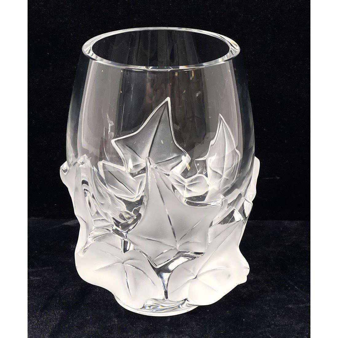 Lalique France Crystal Hadera Vase.