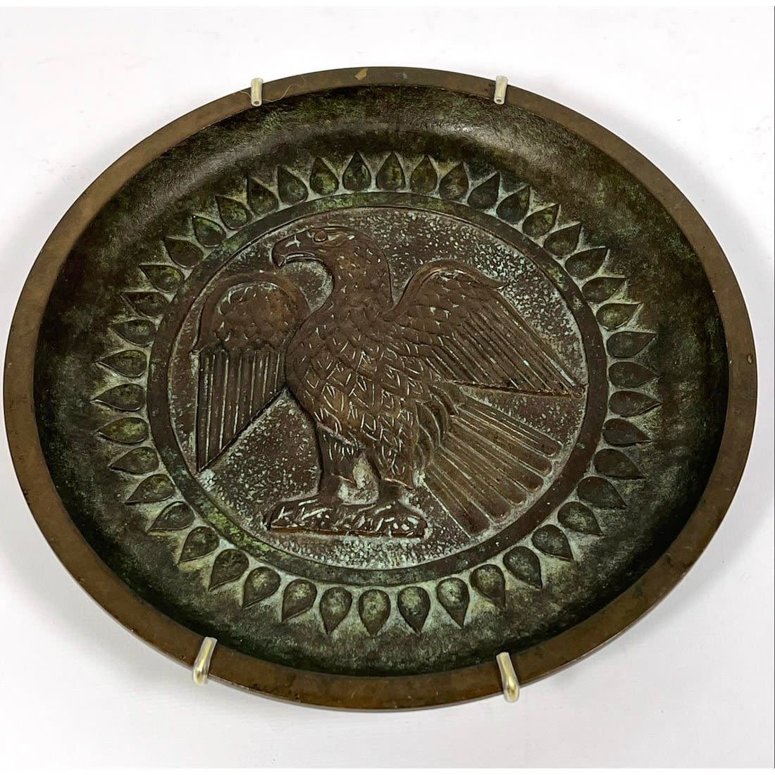 8 dia Danish Bronze Plate Plaque  3ad729