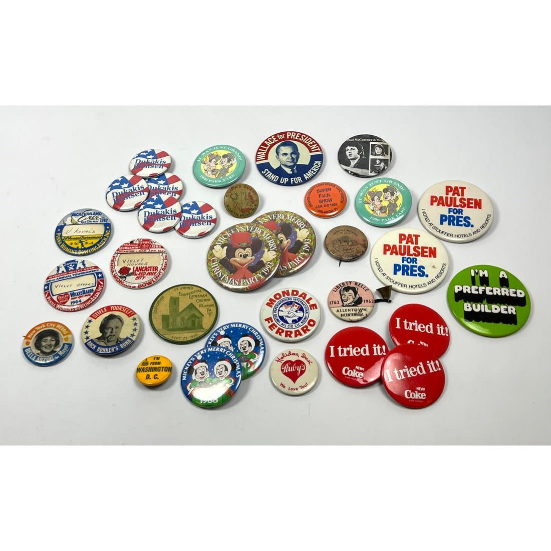 Vintage 20th Century Pin Backs.