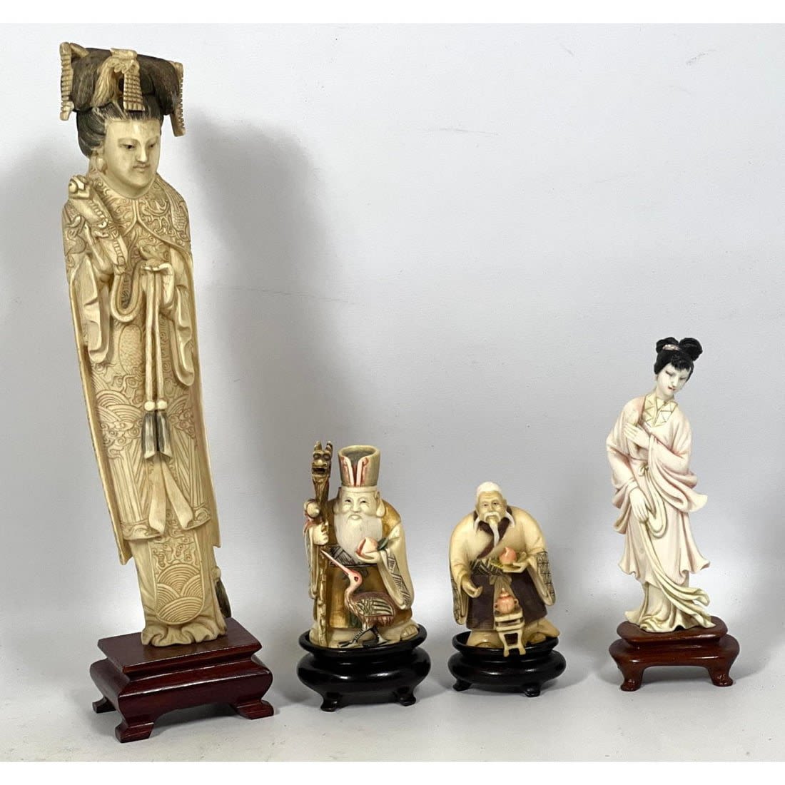 4pc Carved Figural Asian Sculptures  3ad73e