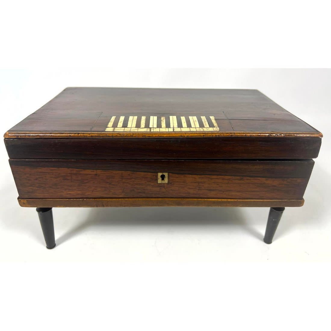 Antique Box with Piano Keys Decoration  3ad764