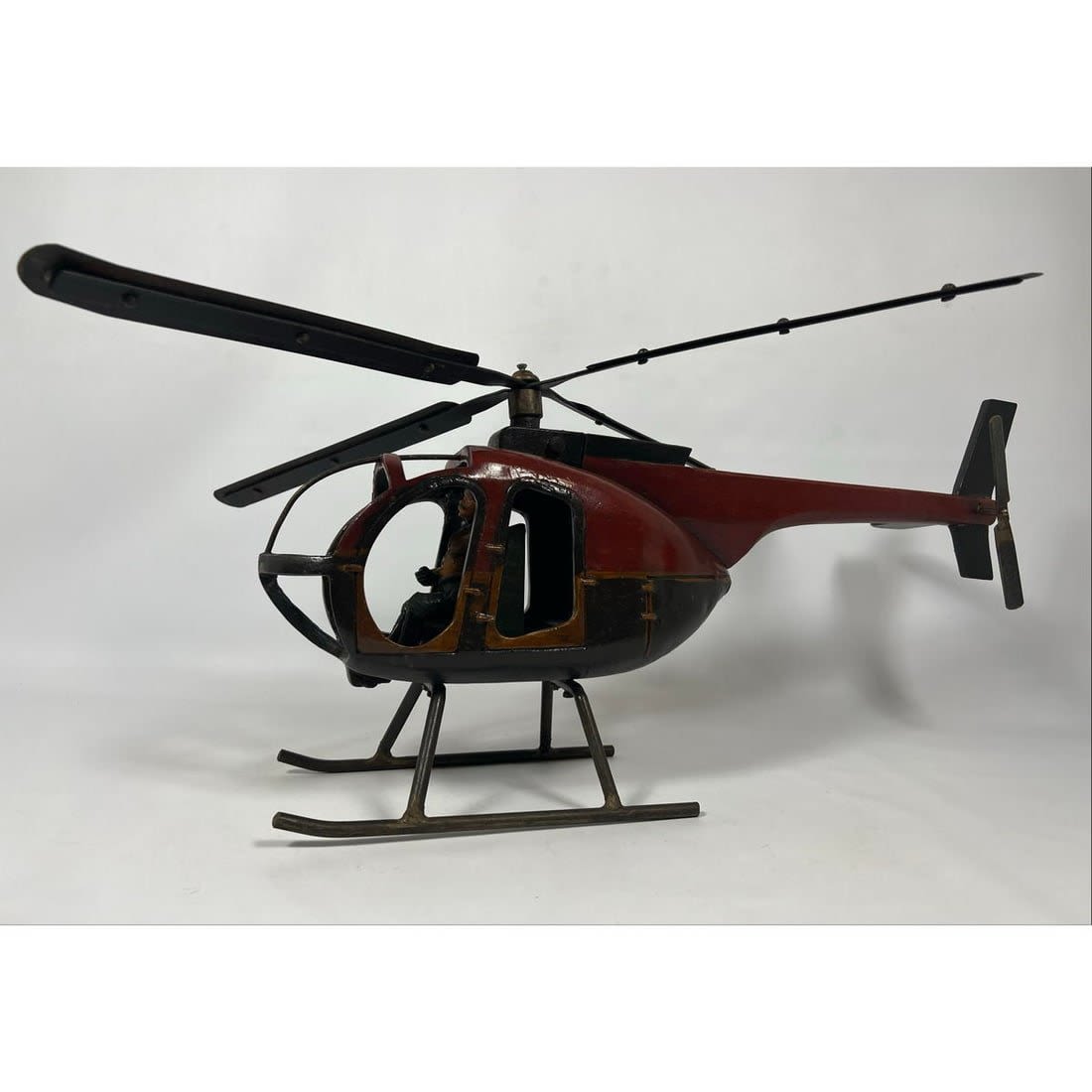 Metal and Wood Model Helicopter