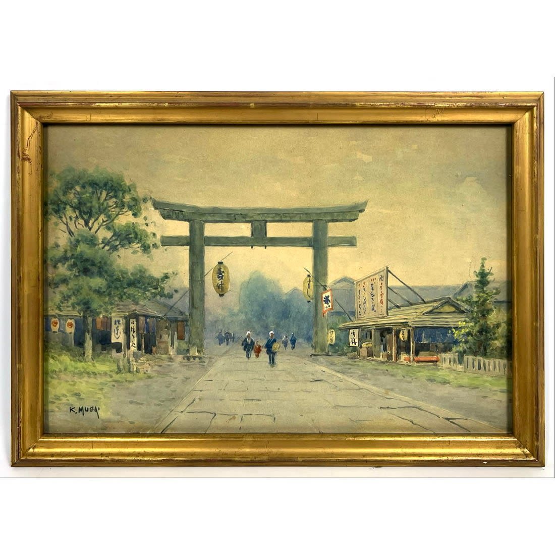 Japanese watercolor signed K Muga  3ad7d5