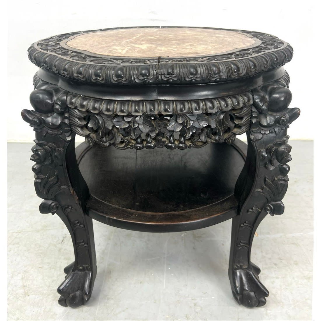 Carved Chinese Marble Top Side