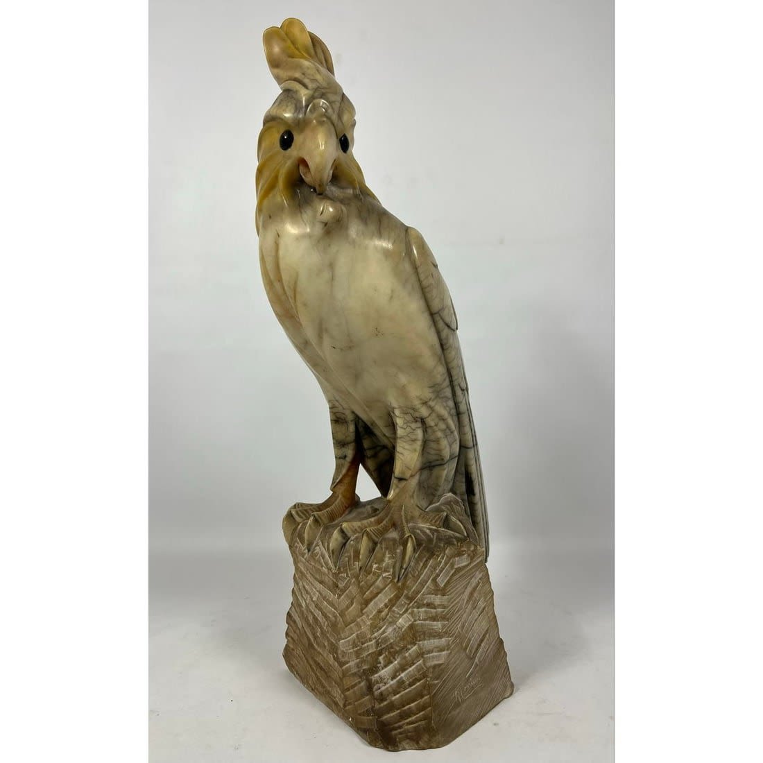 19" Tall Carved Alabaster Bird