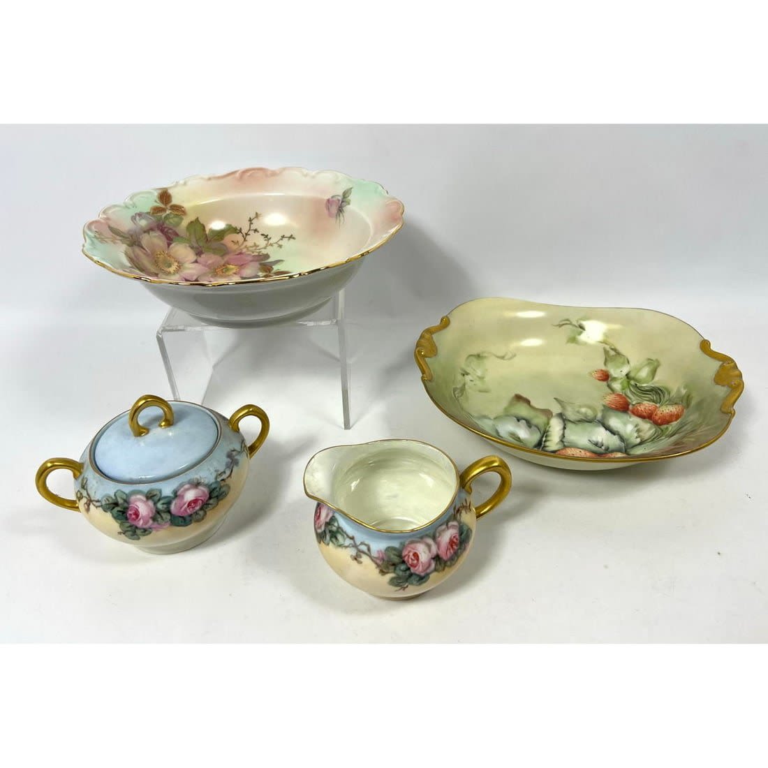 4pc Hand Painted China Dishes. Matching